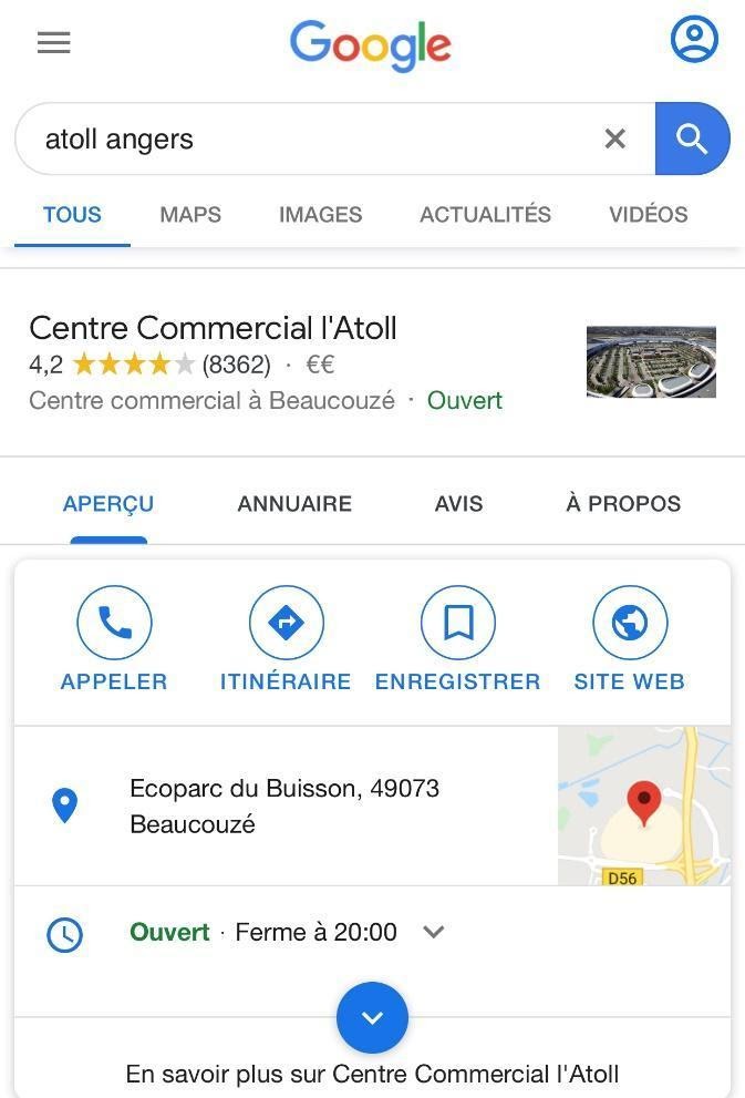 Référencement local entreprise – Fiche GMB sur mobile – Atoll Angers