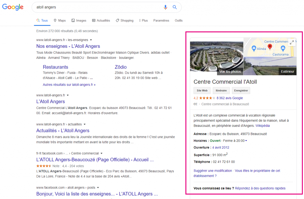 Référencement local d’entreprise – Fiche Google My Business - Atoll Angers