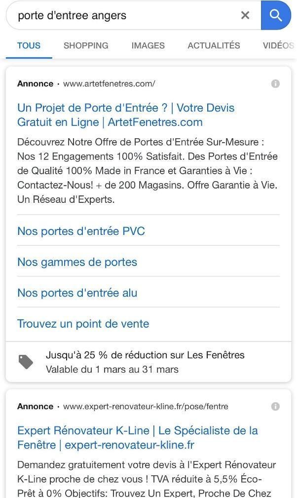 Référencement payant local – Annonces SEA textuelles