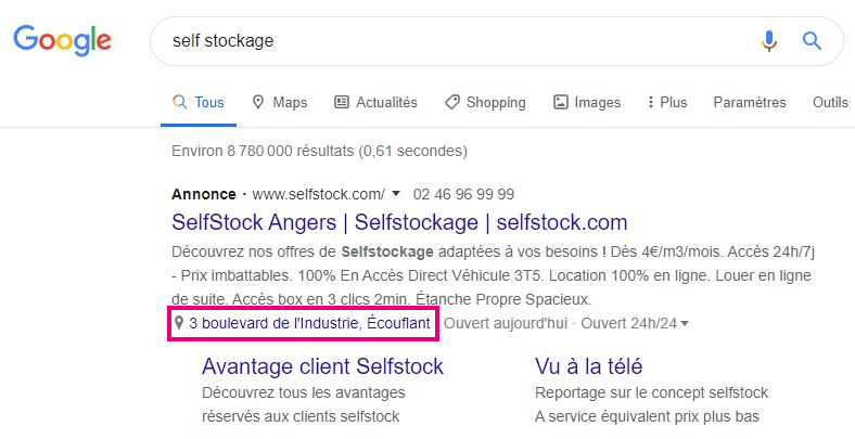 SEA local : aidez-vous des extensions de lieu sur vos annonces sponsorisées Google