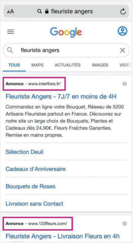 exemple google annonce en ligne