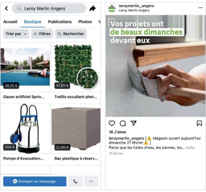 capture facebook et instagram leroy merlin angers