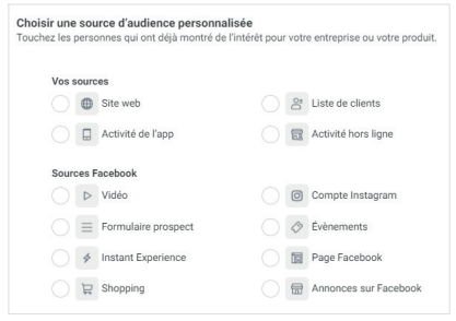 Choisir une source d'audience personalisée 