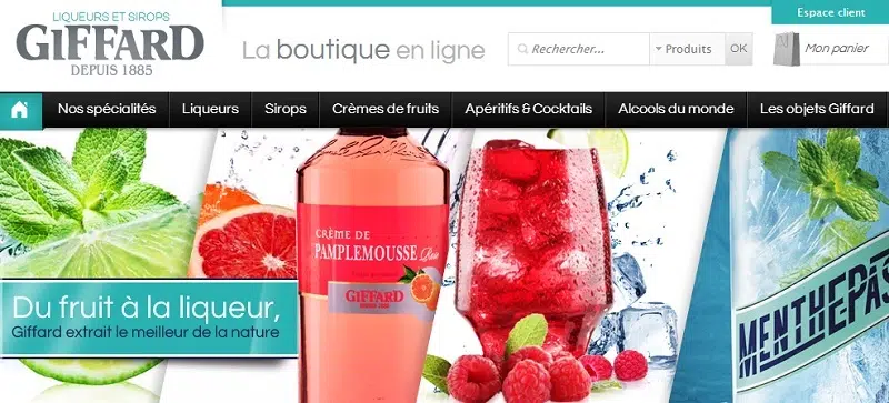 Boutique-Giffard.com : le nouveau site e-commerce du producteur angevin de liqueurs, sirops et autres spécialités.