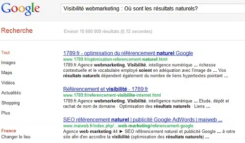 Veille webmarketing – Résultats naturels en berne ?